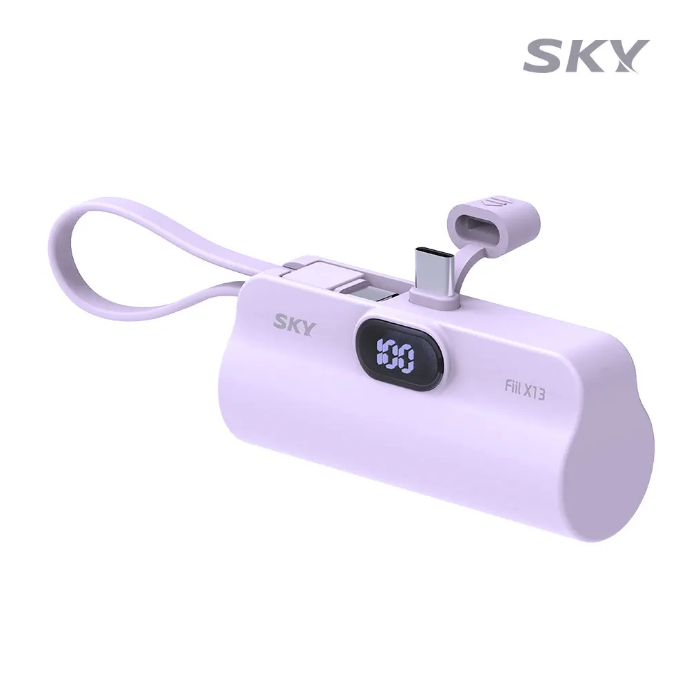 [1+1] 스카이 필 2in1 LED 도킹형 미니 휴대용 보조배터리 5000mAh C타입 아이폰 기내반입가능 X13 썸네일 2