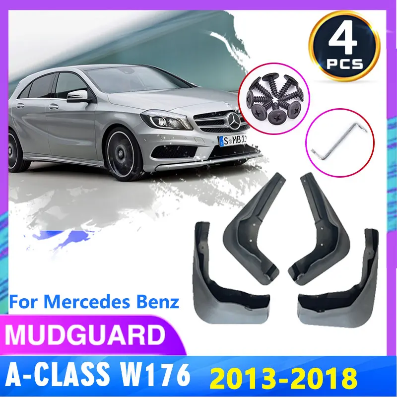 Car Mudguards FOR Mercedes Benz A-Class W176 2013 2014 2015 2016~2018 Front Rear Wheels Mudflaps Splash Guards Mud Flaps Fender