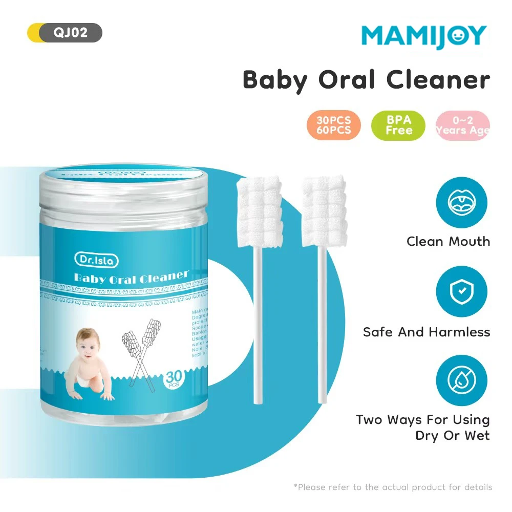 

60Pcs Baby Tongue Cleaner Disposable Gauze Toothbrush Paper Rod Infant Oral Cleaning Brush Stick For Newborn Cotton swab