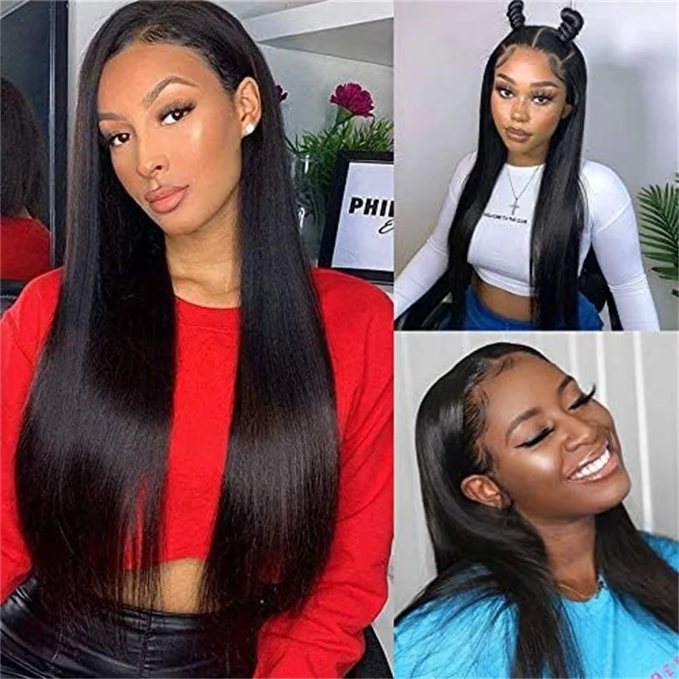 Transparent Lace Frontal Wig 28 30 inch Bone Straight Human Hair Wigs 180% 13x4/6 Lace Front Wigs 5x5 Glueless Human Hair Wigs