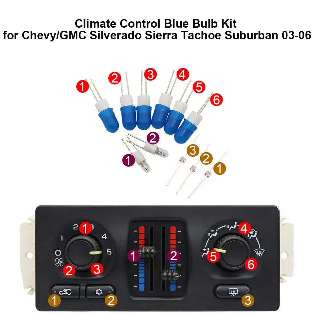

AC/Heater Control Bulb Kit for Chevy GMC Silverado Sierra Tachoe Suburban 03-06