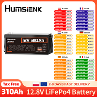 Humsienk 12V 310Ah LiFePO4 Battery 3968Wh Energy 100A BMS Grade A+ Cells For RV/ Marine/ Camping/ UPS/ Home Storage/ Off-grid
