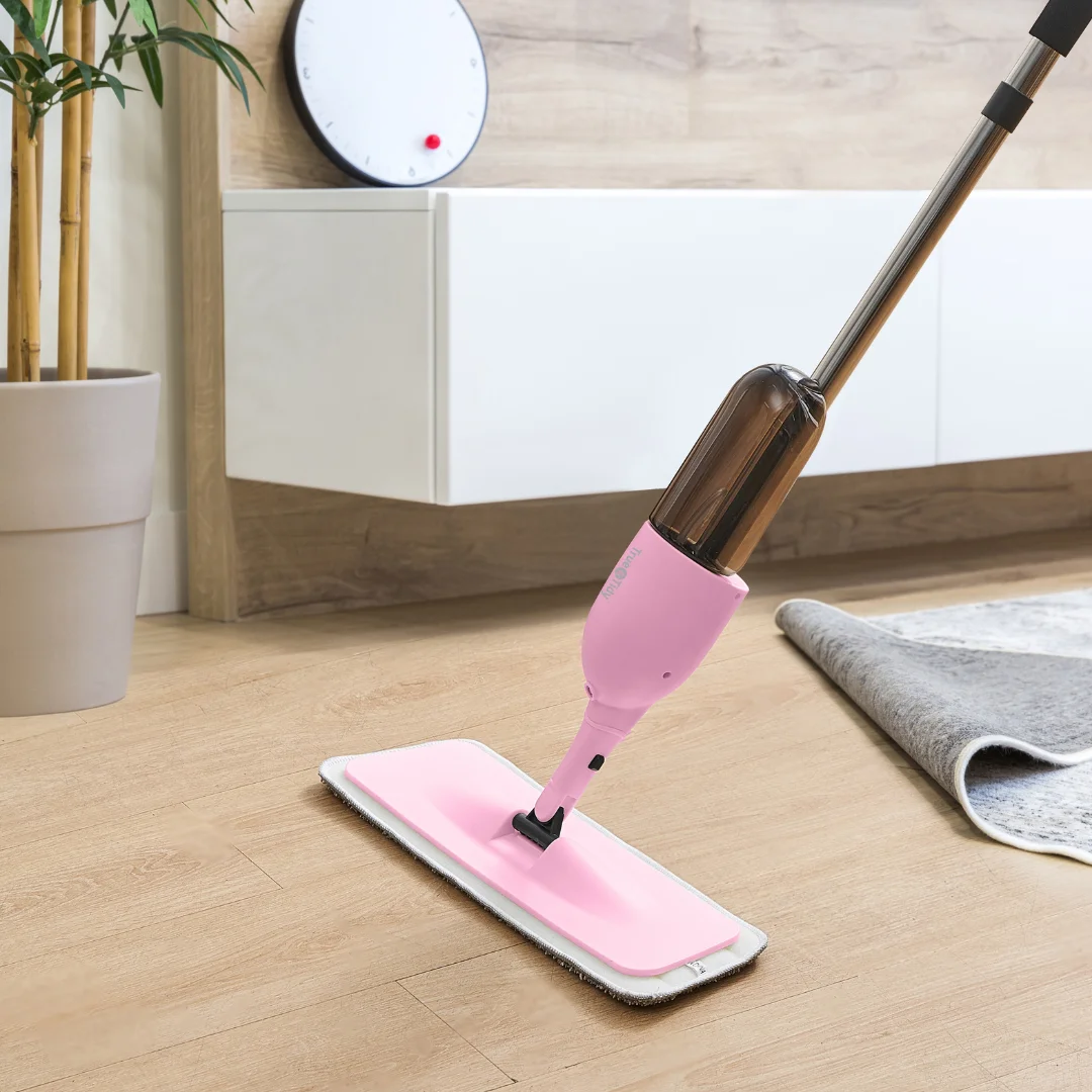 Upgraded Eco-Friendly  Spray Mop Sweeper Broom with Three 360º Interchangeable Reusable Mop Heads for Cleaning Home