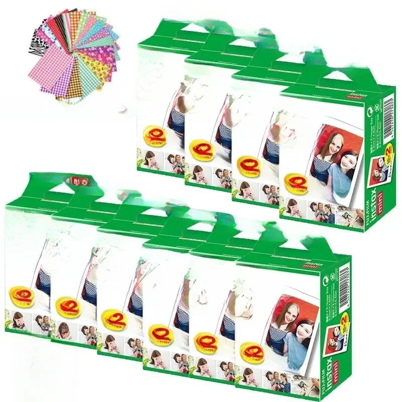 10-200 arkuszy Fujifilm instax Mini 12 Film Camera 11 9 7+ 90 25 50s 3 Inch White Edge Films Instant Mini Camera 25 Photo Paper — zdjęcie 2