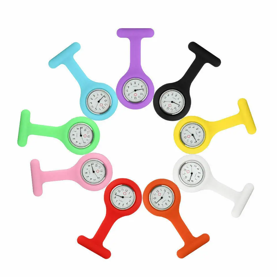 Silicone Nurse Fob Watch Quartz Brooch Pocket Timepiece