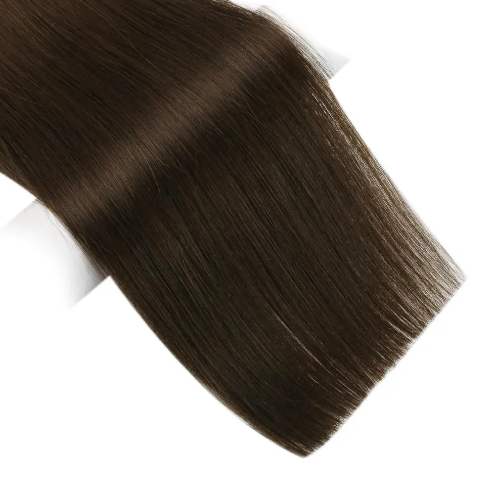 LaaVoo Extensão de cabelo de trama de seda plana invisível 100% cabelo humano real liso natural 14-24 polegadas 50 g/pçs virgem costura sem costura