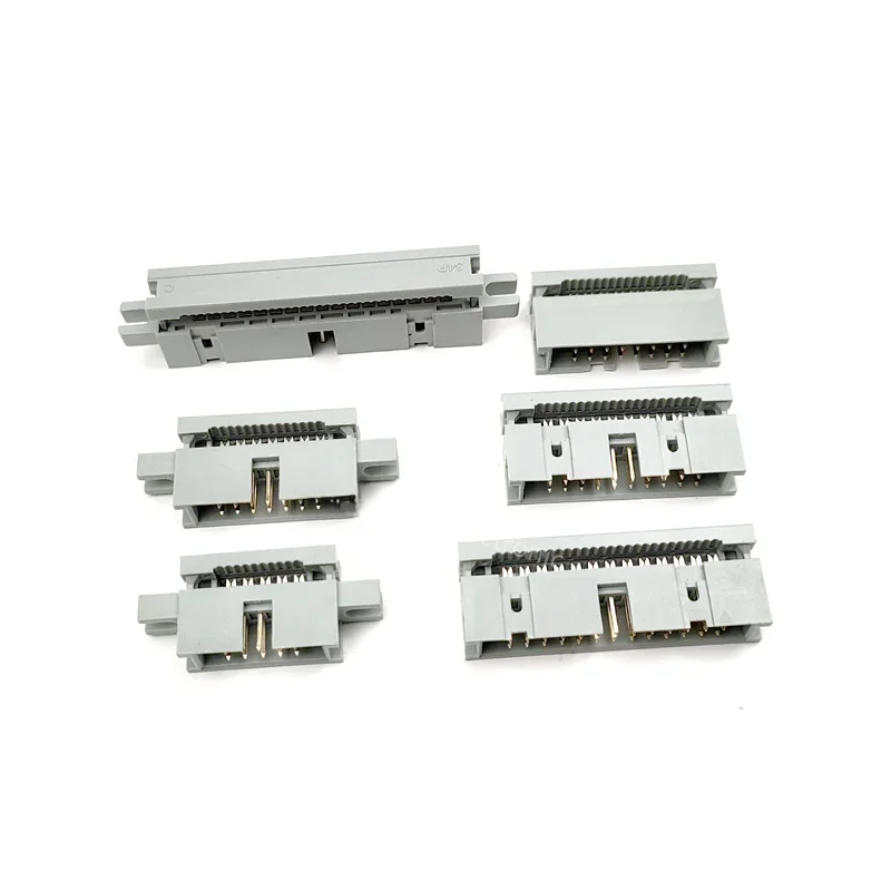 Connecteur mâle de Type IDC 2.54MM, 5 pièces, 10/14/16/18/20/30/34/40/50 broches pour câble plat à pas de 1.27mm