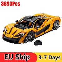 3893pcs Yellow Car Building Block Set Sports Car Assembly Bricks Model Toy For Adults Kids Birthday Gifts Compatible 42172