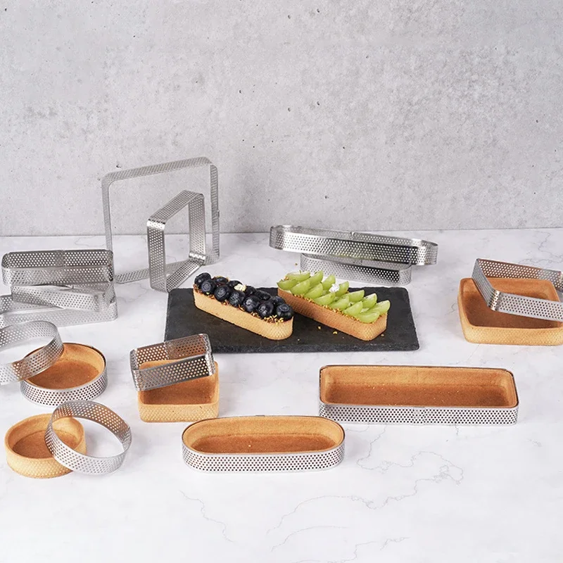 Holaroom-Moule à Tarte Française Réutilisable en Acier Inoxydable, Rond, Cœur, Anneau à Tarte, Mousse, pour Dessert, Décoration de Gâteau