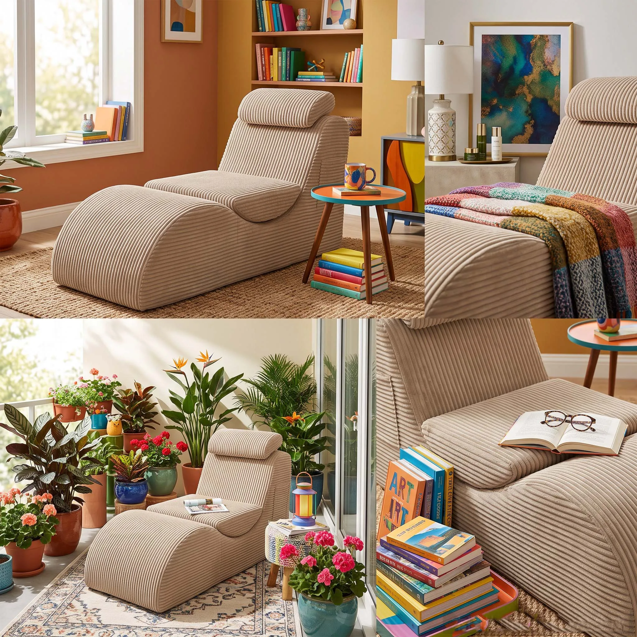 Sillón Reclinable Plegable Moderno, Sillón Ergonómico de Relajación, Tela Transpirable, para Sala de Estar y Balcón