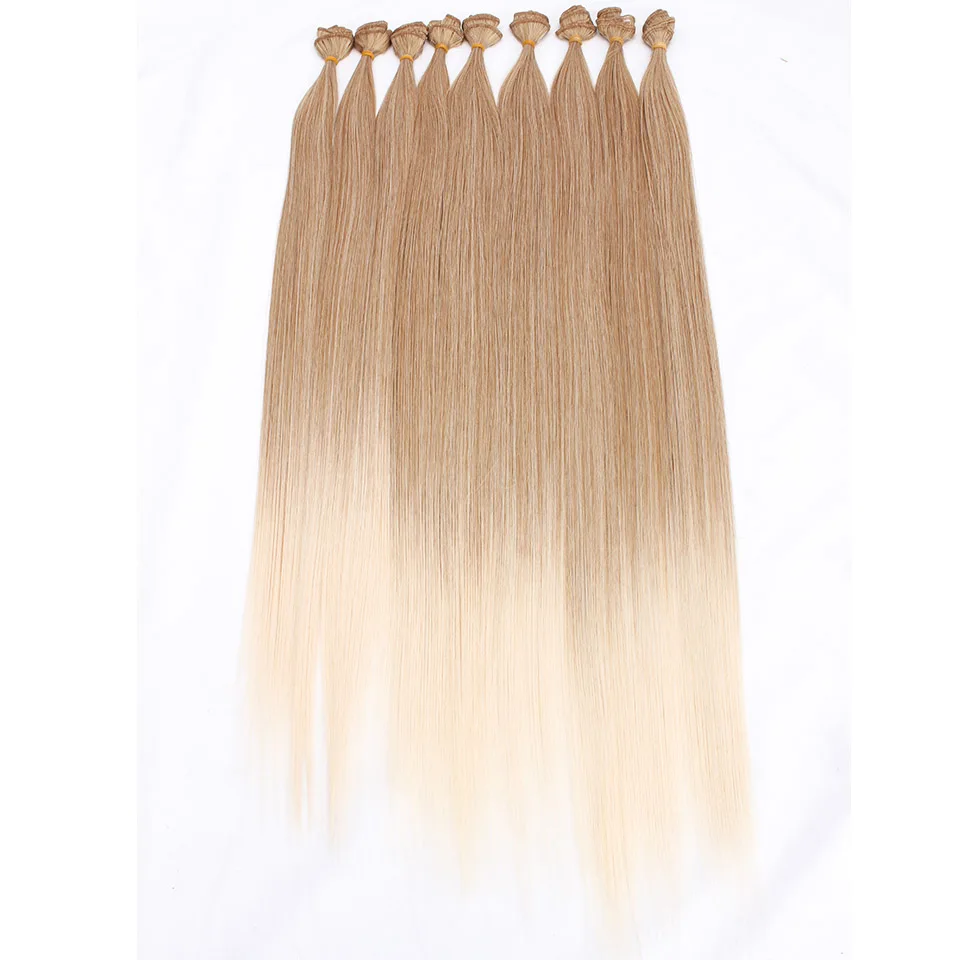 

Ombre Bio протеиновые прямые синтетические волосы для наращивания на всю голову, термостойкое волокно, 9 шт./упак., прямые пучки волос