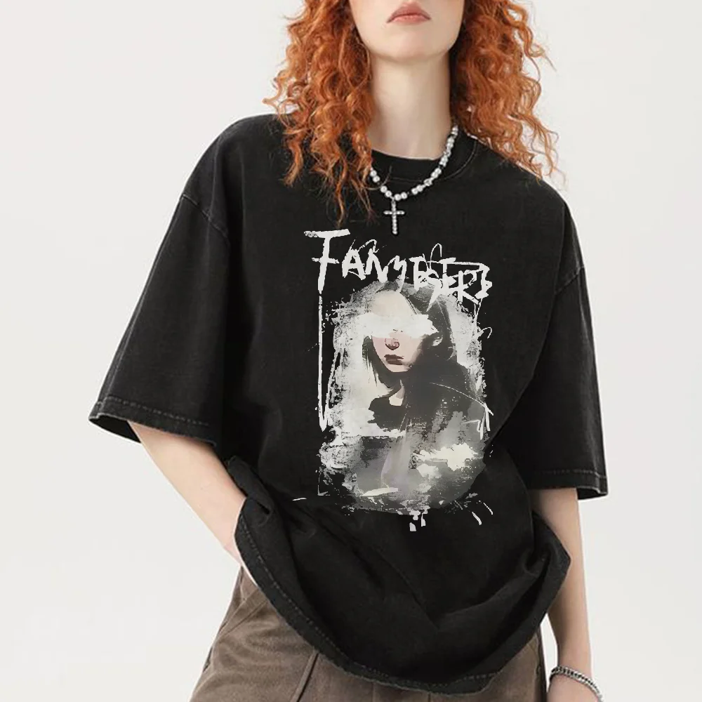 

American Style Graphic Tees High Street Retro T-shirts Washed Short Sleeves Personalized Oversize Loose Vintage Unisex Tops