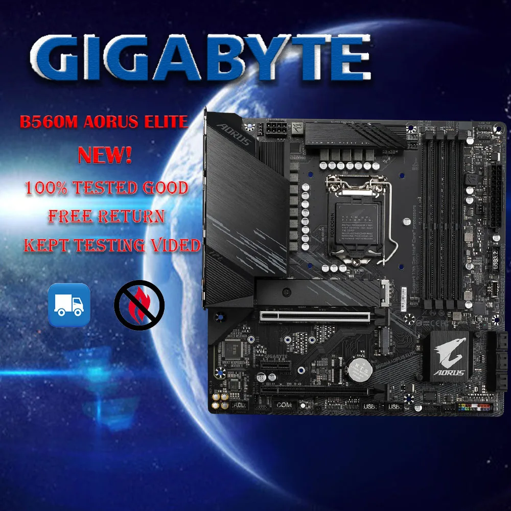 LGA 1200 Gigabyte B560M AORUS ELITE Motherboard Micro ATX Intel B560 DDR4 128G SATA M.2 Support 10th-Gen 11th-Gen Intel CPU