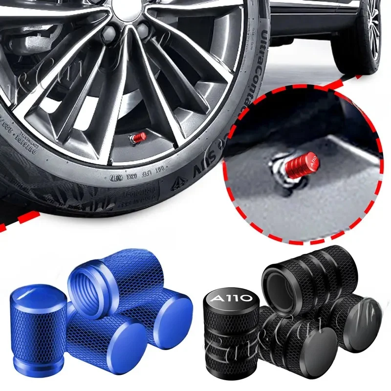 Couvercle de Valve de Voiture en Alliage d'Aluminium, Accessoires pour Alpine A110 A110S F1, Emblème, Décoration de Style, 4 Pièces