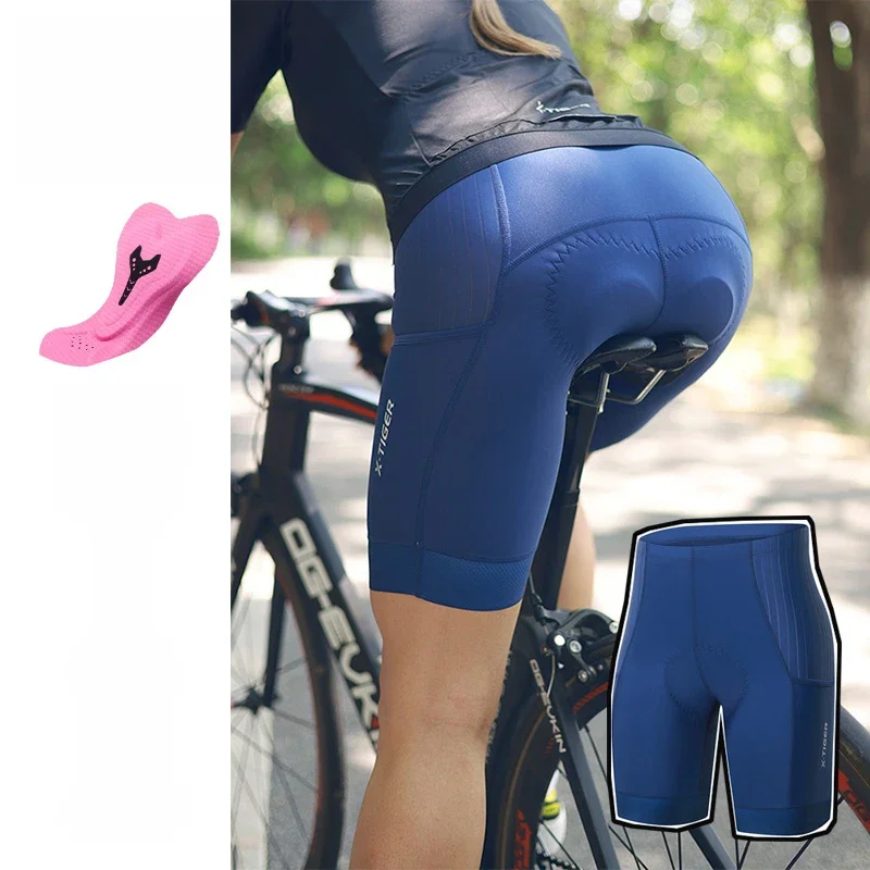 AliExpress X-TIGER X-Tiger Blue Cycling Shorts Bike Tights Pro Bicycle Shorts Breathable Lycra Sports Women MTB Road