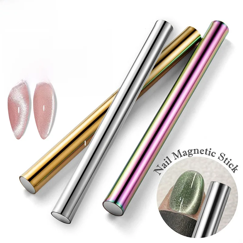 Bâton magnétique pour ongles œil de chat, aimant cylindrique, vernis gel UV, outil de conception de manucure, effet lumière de neige et paillettes, 1 pièce