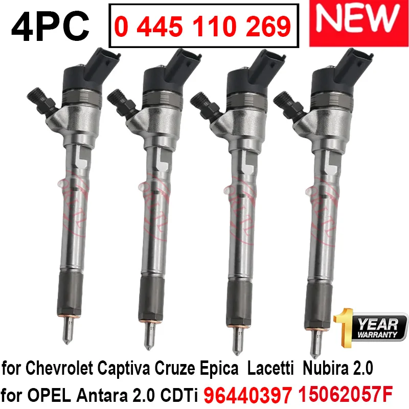 4pcs New 0445110269 Diesel Injector Assembly 0 445 110 269 0445110270 For Chevrolet OPEL VAUXHALL Z 20 DM 96440397 15062057F