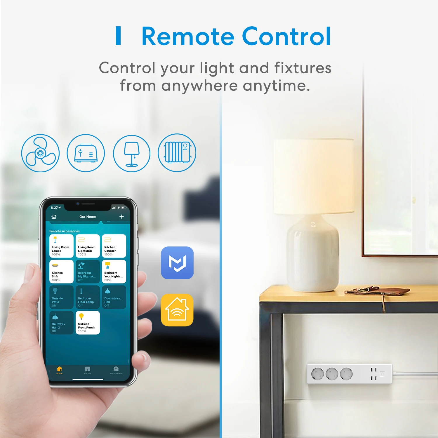 Imagem -04 - Meross Homekit Faixa de Energia Inteligente Wifi Protetor contra Surtos Suporte Soquete Siri Alexa Assistente do Google Smartthings ue Plug do Reino Unido