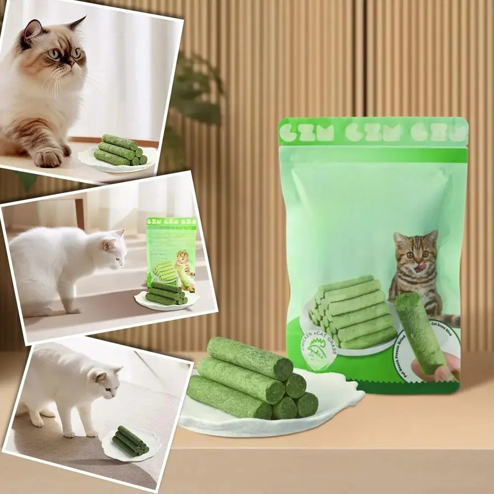 Bâton de meulage des dents pour chat, snacks pour animaux de compagnie, élimination des boules de poils, molaires, prêt à manger, bébé, livres, 6 pièces