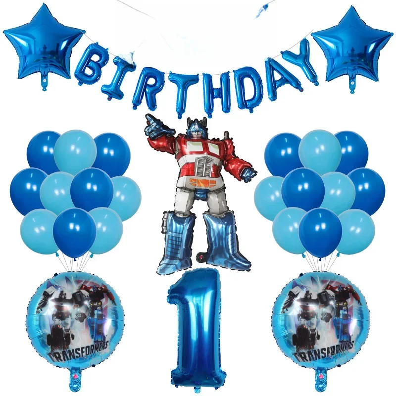 Ballons en aluminium à thème transformé, 39 pièces, 30 pouces, avec chiffres, pour voiture, abeille, décor de fête d'anniversaire, fournitures de réception-cadeau pour bébé, jouets Robot