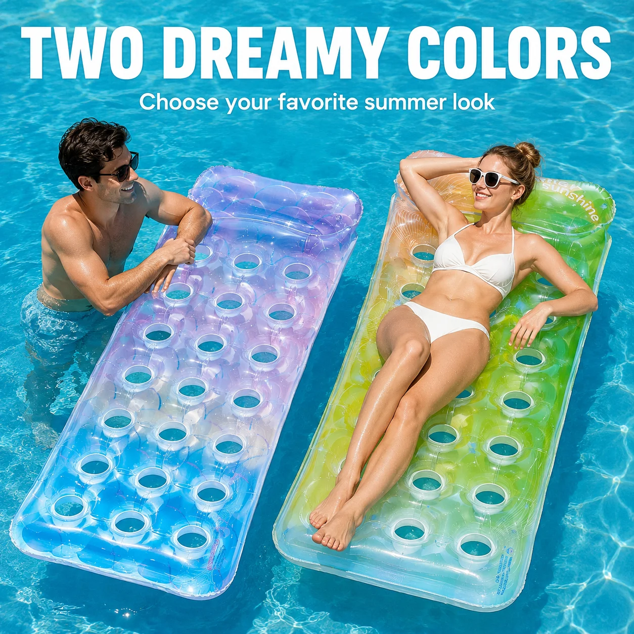 

1PC Inflatable Pool Lounger, Air Mattress 170x70cm Breathable Hole, Floating Pool Float Portable Swim Water Lounge Chair