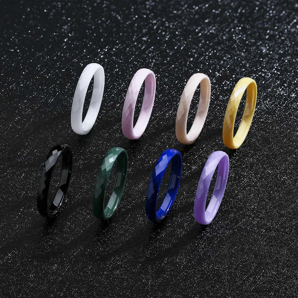 Cienki, ceramiczny pierścionek damski 3mm, do noszenia warstwami, gładki, obrączka ślubna, czarny, biały, różowy, fioletowy, zielony, minimalistyczny pierścionek obietnicy, pierścionek na kciuk, rozmiar 5-12