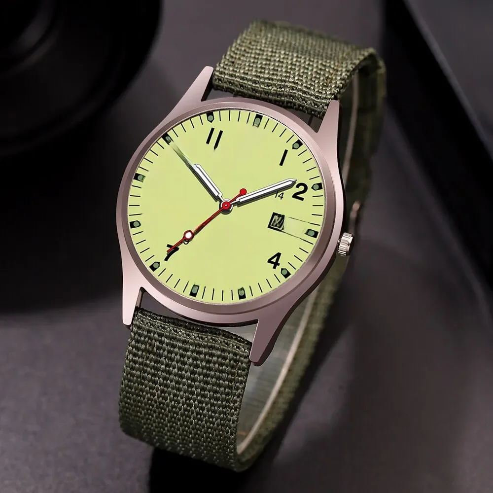 Mode herren uhren leuchtende zeig uhr luxus militär sport kalender quarz armbanduhr herren casual nylon uhr reloj hombre