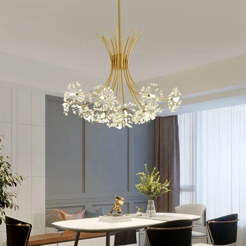 Lustres de bouquets de fleurs en cristal modernes, lampes suspendues à LED, chambre à coucher, salle à manger, salon, hôtel, hall, maison