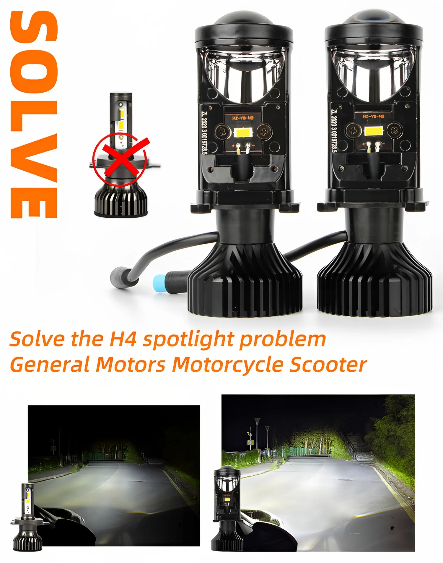 Y6 Car Led Headlight Projector H4 Lens Mini Bulbs Bi-LED Spotlight Auto Lighting 90W 20000LM High Low Beam H4 Car Lamp