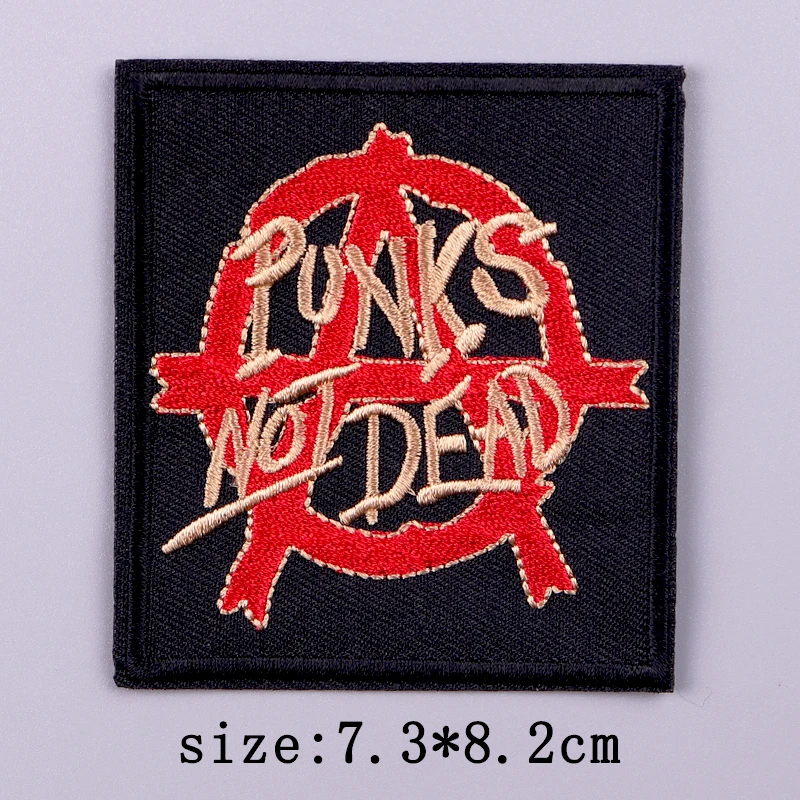 Nuclear Patch Iron On Patches On Clothes Punk Skull Embroidered Patches For Clothing Badges Hook Loop Patch For Clothes Stickers