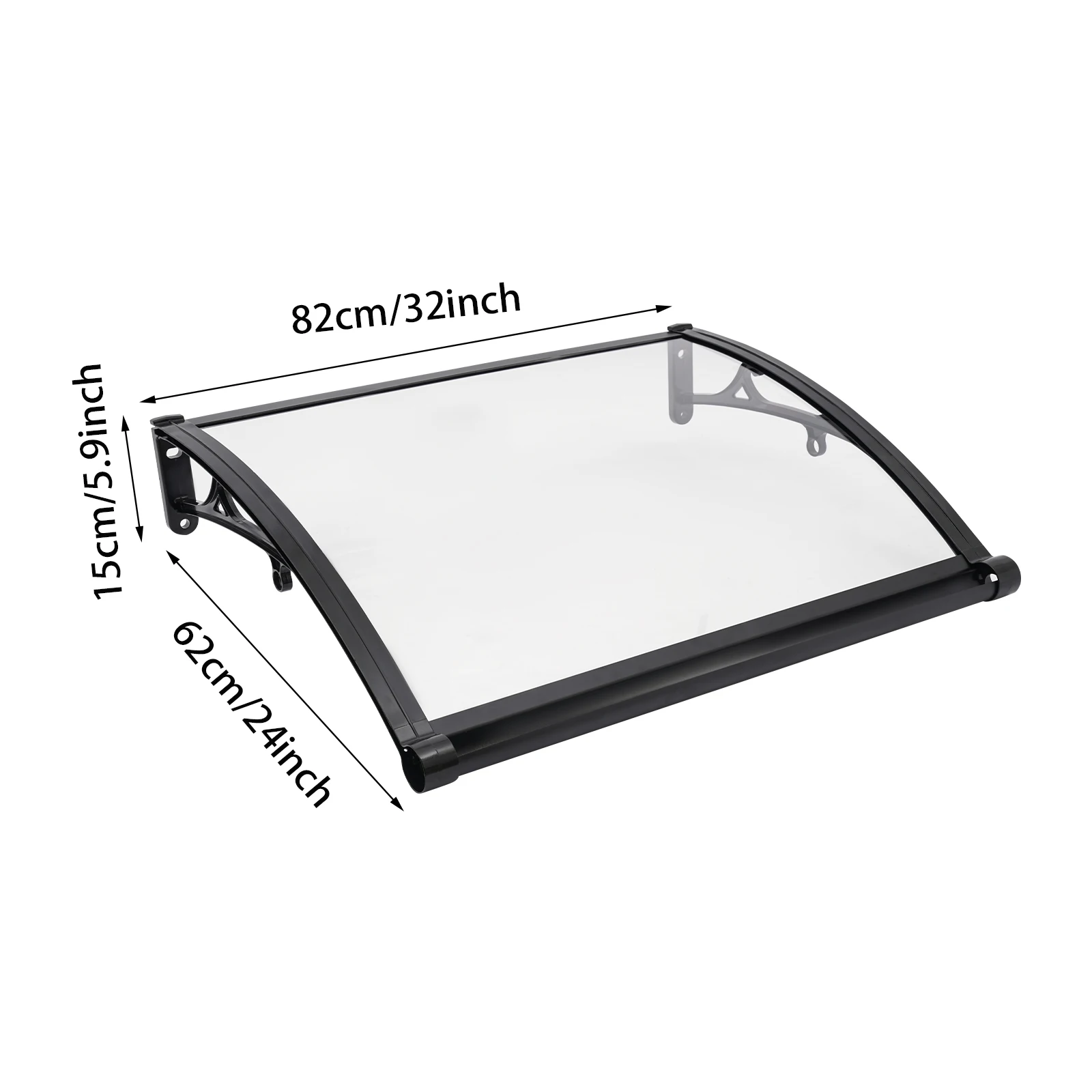 Cubierta de lluvia para puertas y ventanas, toldo para puerta y ventana, toldo para puerta delantera, excelente Protector de PC y aleación de aluminio negro