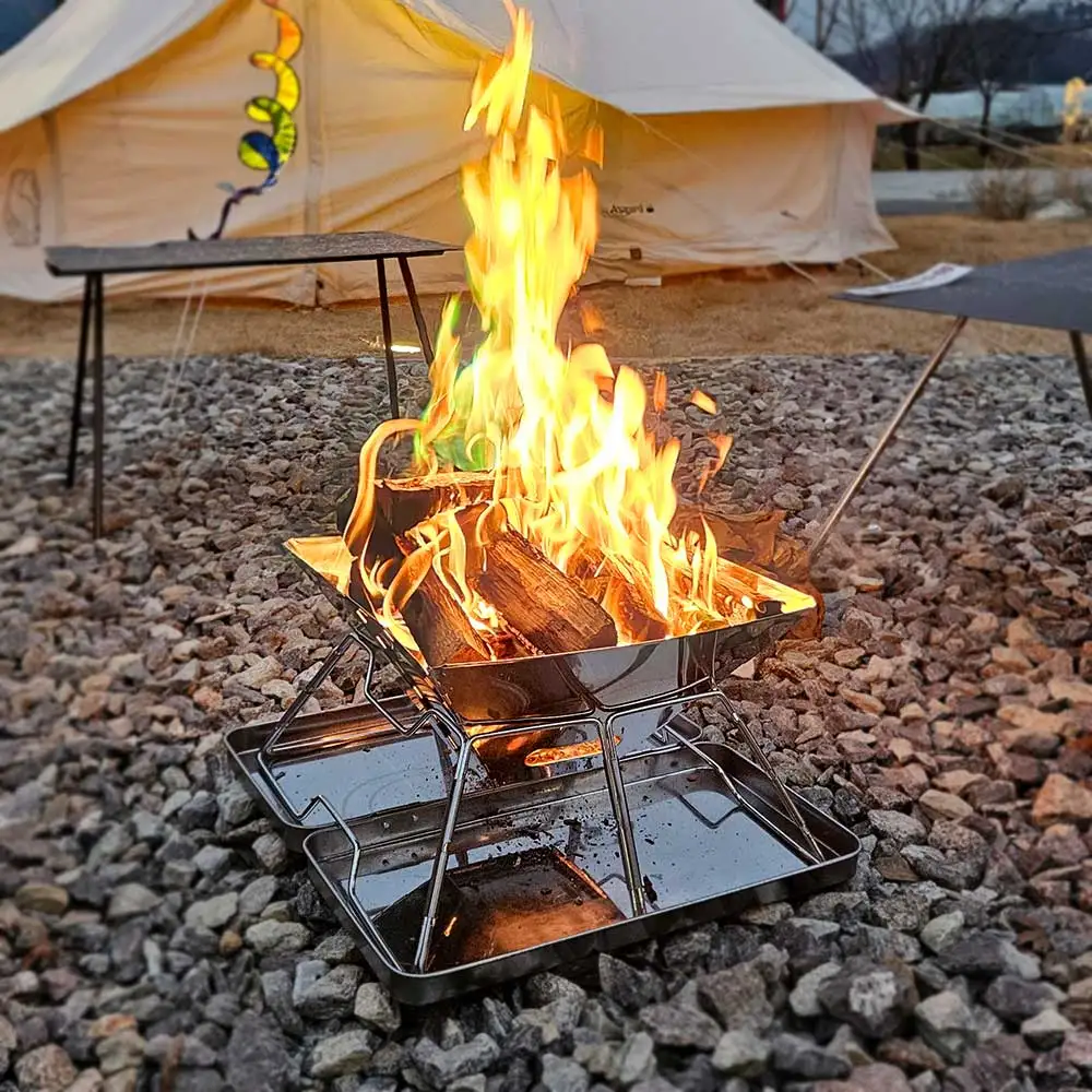 Folding emotional camping fire ruched Roo + pup set