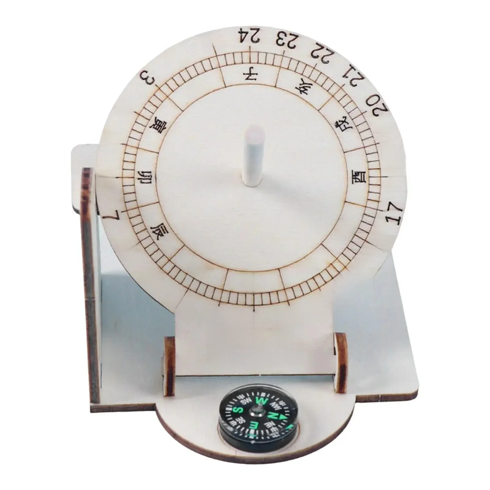 Horloge solaire équatoriale en bois, modèle scientifique, aide pédagogique, jouets éducatifs pour enfants, accessoires artisanaux de bureau, DIY, 1 pièce