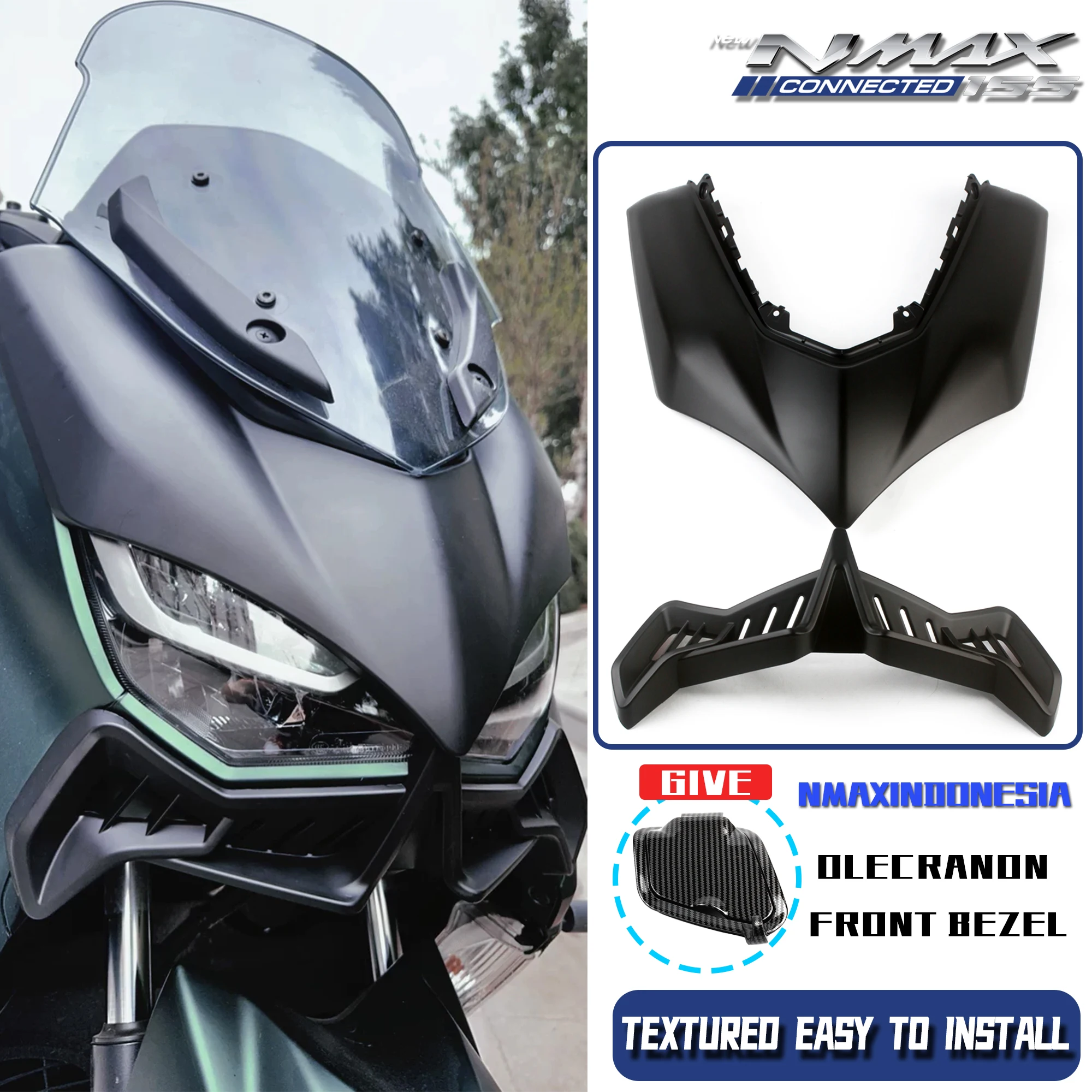 Motorcycle Accessories Parts For NMAX155 ABS Headlight Bracket Guard Front Fairing Cover  For YAMAHA NMAX155 2020-2025 V1/V2