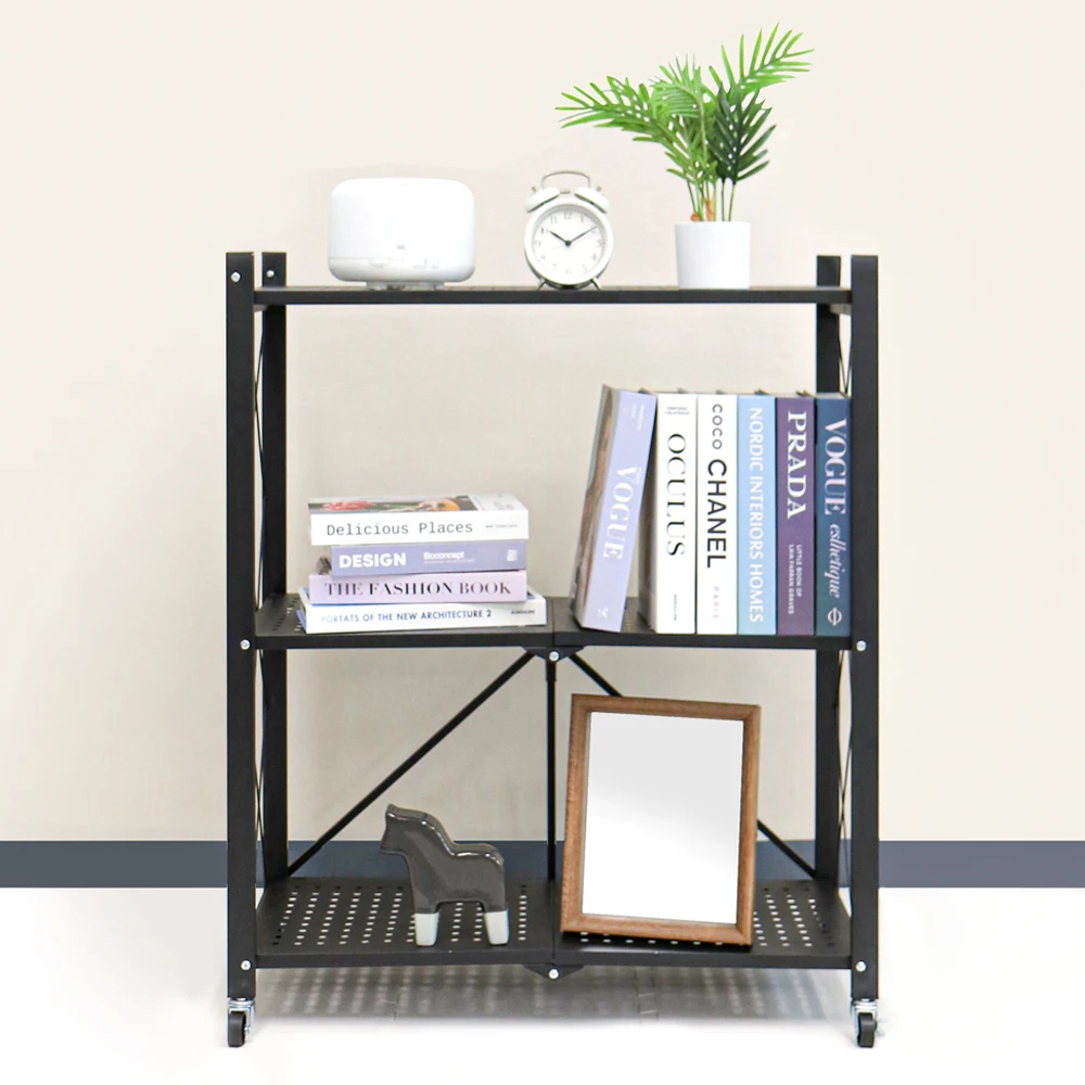 Easy Life One-Touch Folding Shelf Multi-Purpose Mobile Steel Storage Rack 3-Tier 5-Tier 썸네일 4