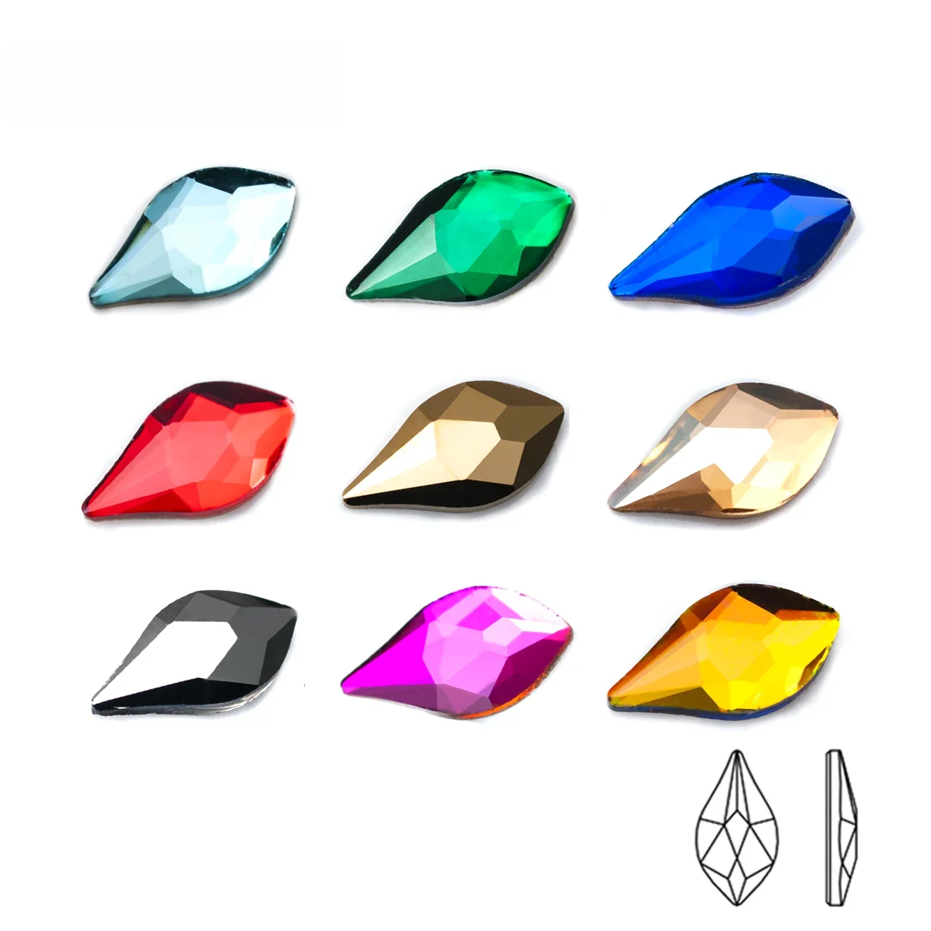 Breloques en Forme de Flamme pour Ongles, Strass à Dos pio N64.Art, Charbon Multicolore, Clip 3D pour Décoration, 4x8mm, 20 Pièces