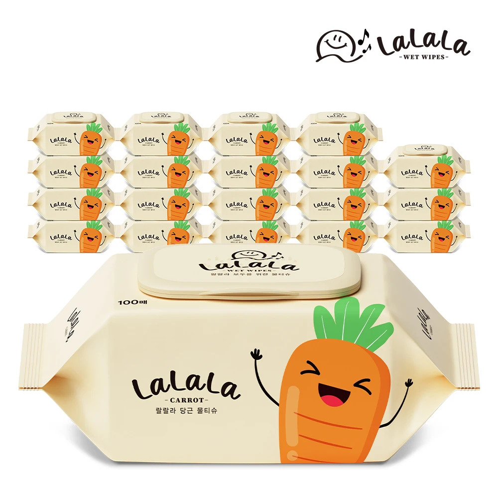 Lalala Jeju carrot wipes 100x10+10 pack EWG GREEN