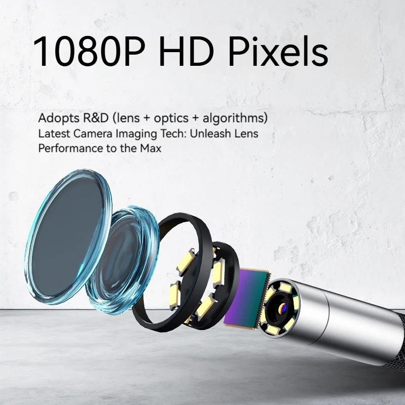 Articulating Borescope with 180° Two-Way Steering-1080P HD 4.3
