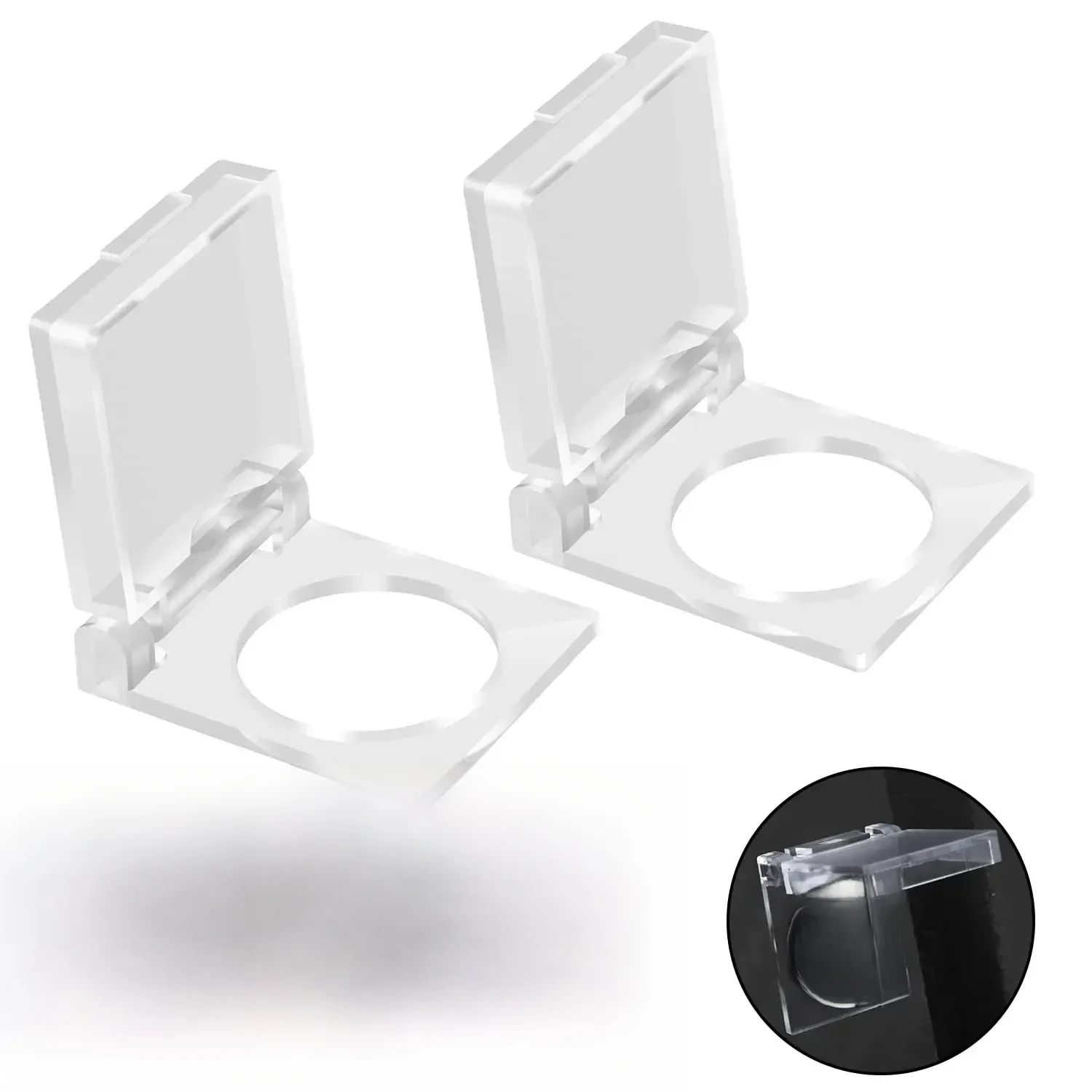 Couvercle de bouton-poussoir de sécurité universel, 2 pièces, tailles 16mm 19mm 22mm, anti-poussière, protecteur en plastique, résistant aux enfants pour interrupteurs