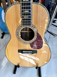 Custom Parlor OOO45 Acoustic Guitar Solid Cedar Slot Head 12 Fret Fancy Abalone OO