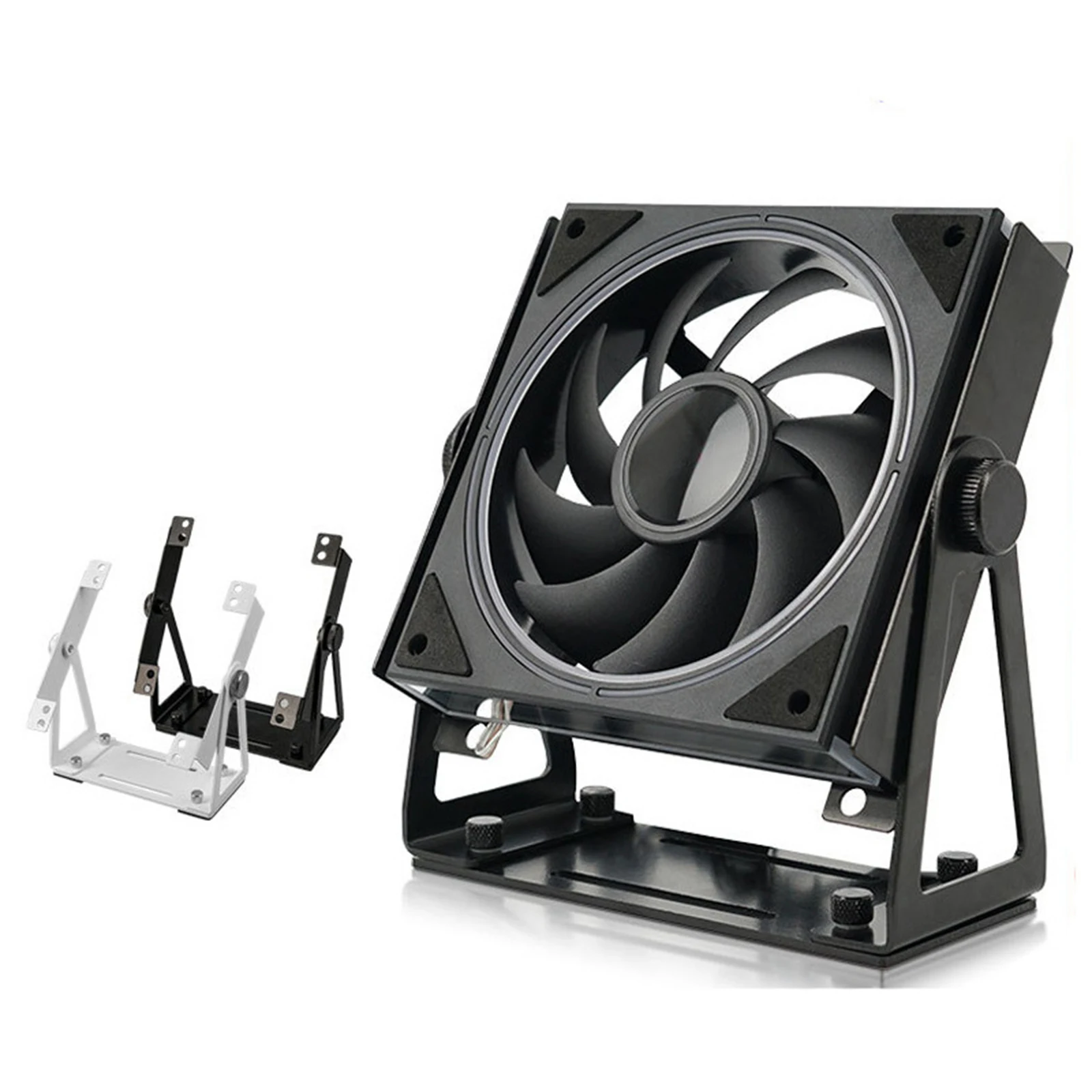 

PC Case External Cooling Fan Bracket, 360 Degree Pivoting, Practical, Durability Fan Mount Stand Versatile for 120mm 140mm