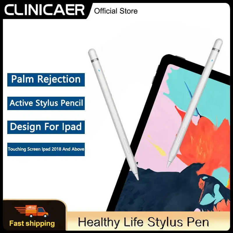 CLINICAER Pencil Stylus Pen for iPad Pens 1.5mm pom interchangeable nib Smart power saving battery 68430-130mah 3.7V 0.45WH