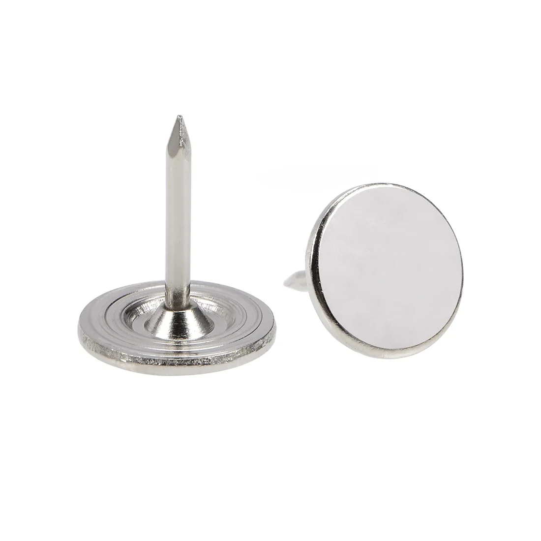 Uxcell 25 pièces clous de rembourrage punaises 11mm x 13mm tête plate clous de meubles broches ton argent