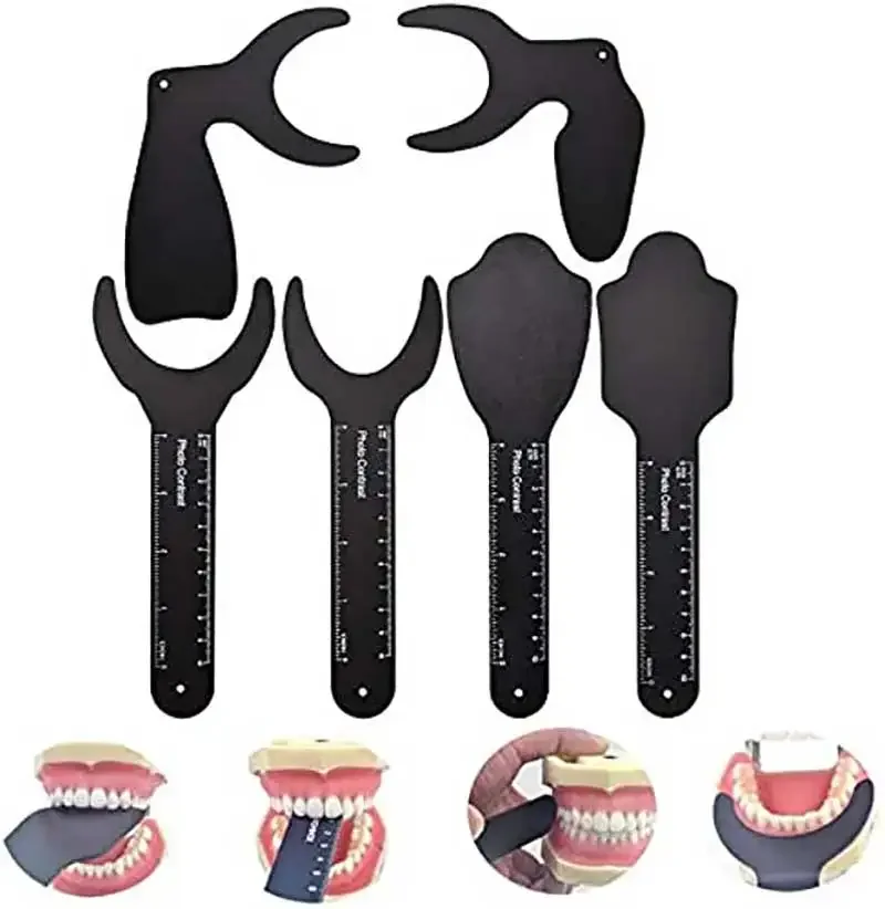 6 sztuk/zestaw dentysta Dental Photo kontrast czarne tło deska autoklawowalne Dental kontrast wewnątrzustne lustro fotograficzne — zdjęcie 2