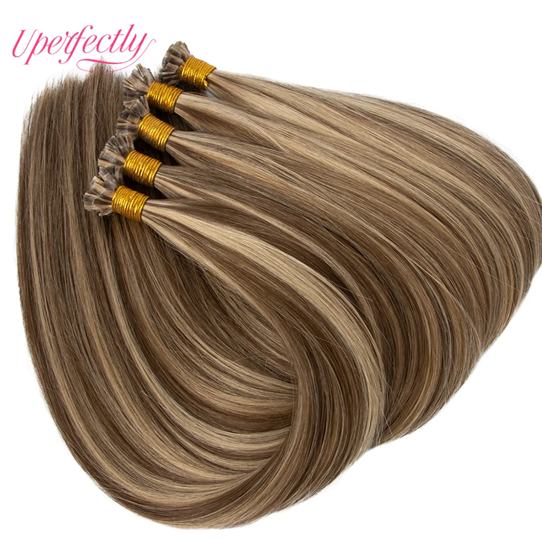 

Наращивание человеческих волос Fusion Hair Шелковистые прямые 36-цветные предварительно склеенные V-образные Kera