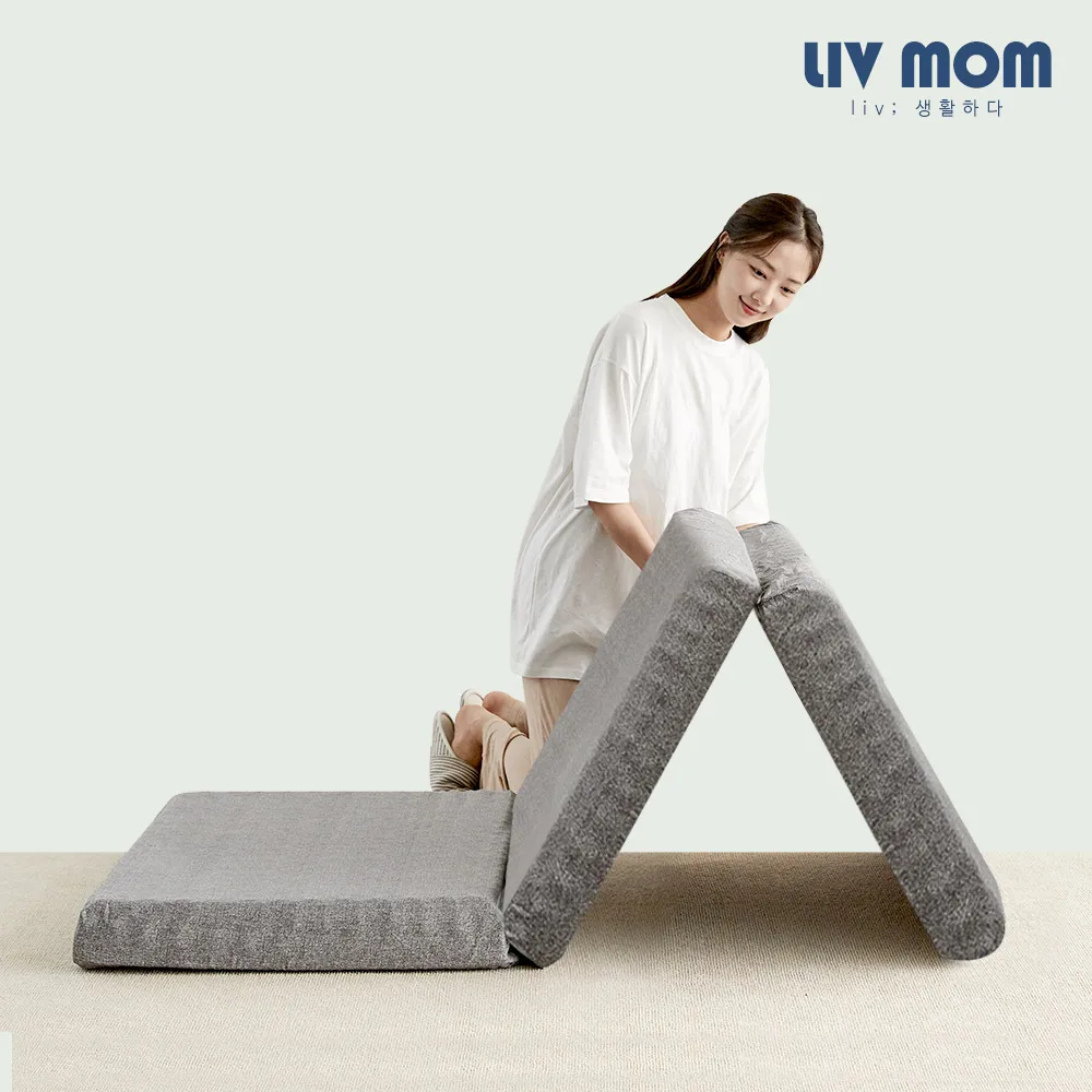 Livmom 3-stage folding air mattress topper 7cm/11cm bed folding floor topper memory foam 3-layer latex sleep mat MS/SS/Q/Korea mattress