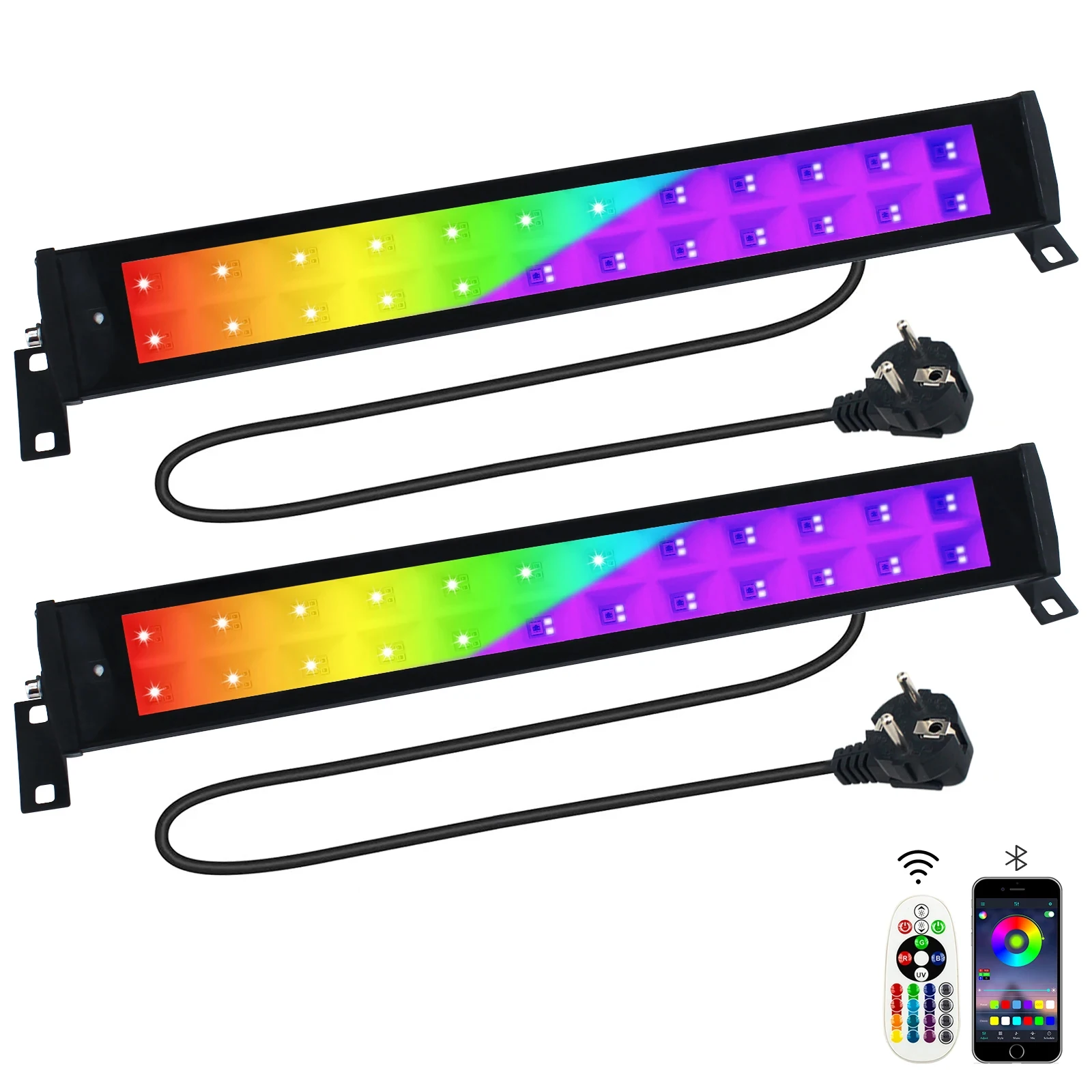 UV+RGB Lights 50W,Color Changing Lights,Black Light for Glow Party,RGB Flood Light,with Switch and Remote,for Garden Lighting