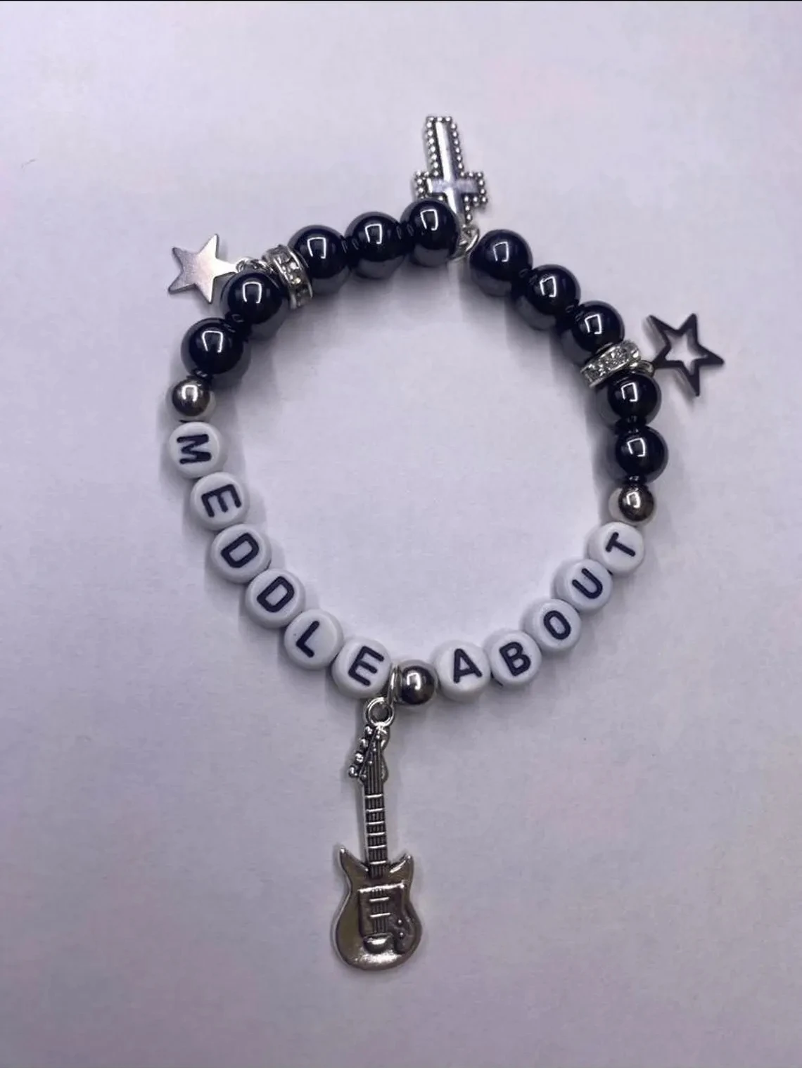 Handmade chase Atlantic inspired meddle about bracelet| with guitar bass star cross y2k charms