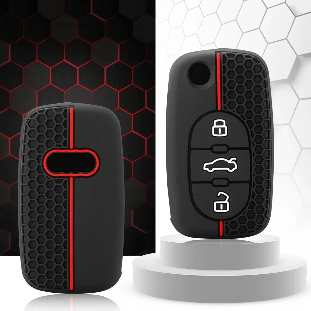 Silikon Fernbedienung Schlüssel Fall Fob Shell Cover Für Audi A2 A3 S3 A4 S4 RS4 A6 S6 allroad A8 S8 TT Haut Jacke Hülse