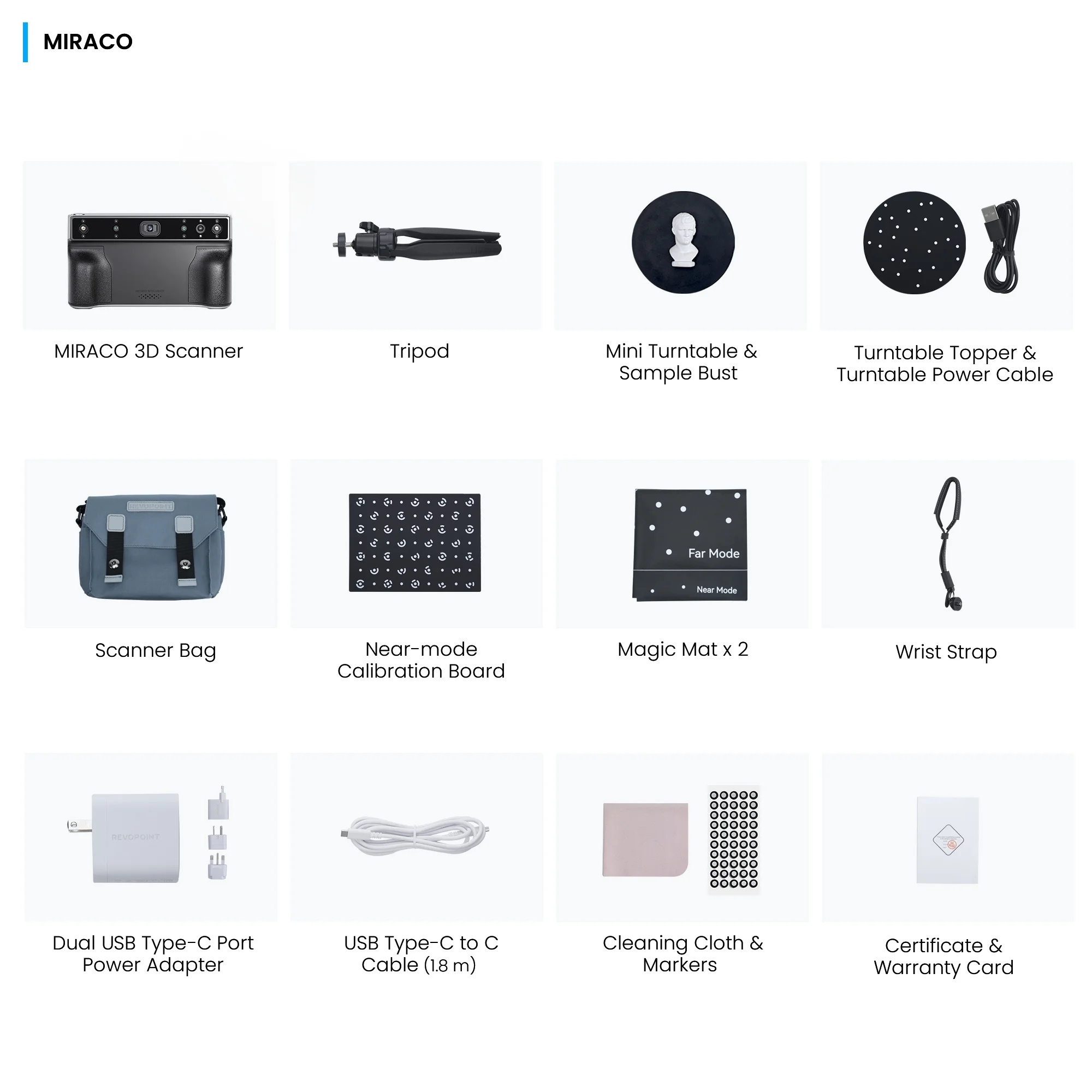 Revopoint MIRACO 3D Scanner for 3D Printing Handheld, Up to 0.02 mm precision,for Small to Large Objects, 3d Scanner Camera 16GB